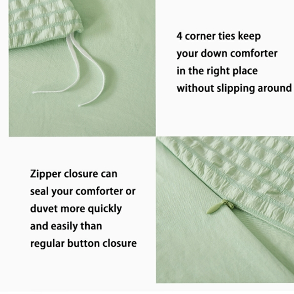 🆕⭐Seafoam green cottage seersucker duvet cover set - Picture 7 of 10